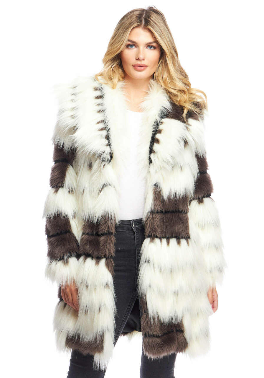 Alter Ego Faux Fur Shawl Collar Coat   Alter Ego Faux Fur Shawl Collar Coat