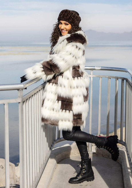 Alter Ego Faux Fur Shawl Collar Coat   Alter Ego Faux Fur Shawl Collar Coat