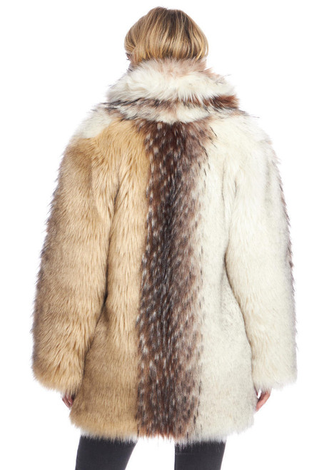 Arctic Wolf Faux Fur Shawl Collar Coat   Arctic Wolf Faux Fur Shawl Collar Coat