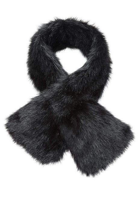 Black Fox Faux Fur Pull-Through Scarf   Black Fox Faux Fur Pull-Through Scarf