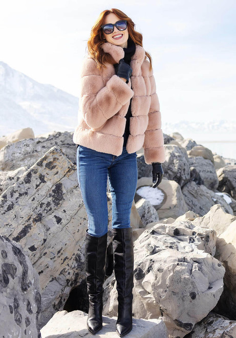 Blush Faux Fur Posh Jacket   Blush Faux Fur Posh Jacket