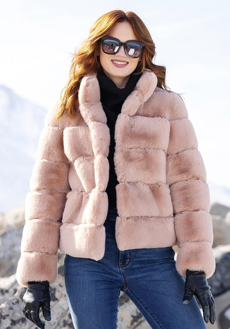 Blush Faux Fur Posh Jacket   Blush Faux Fur Posh Jacket