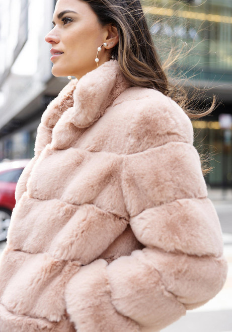 Blush Faux Fur Posh Jacket   Blush Faux Fur Posh Jacket