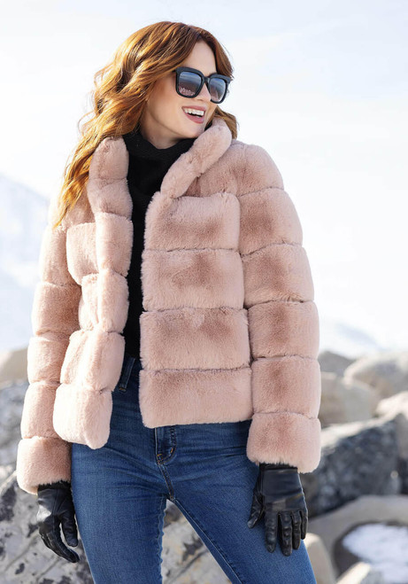 Blush Faux Fur Posh Jacket   Blush Faux Fur Posh Jacket