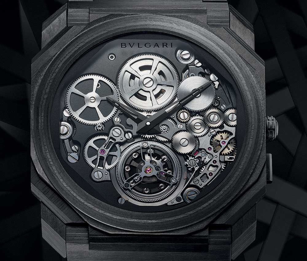 bulgari octo finissimo tourbillon carbon closeup