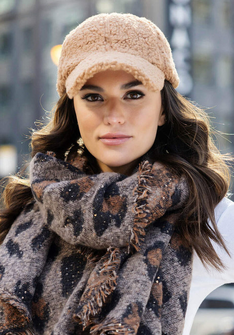 Camel Faux Sherpa Baseball Hat   Camel Faux Sherpa Baseball Hat