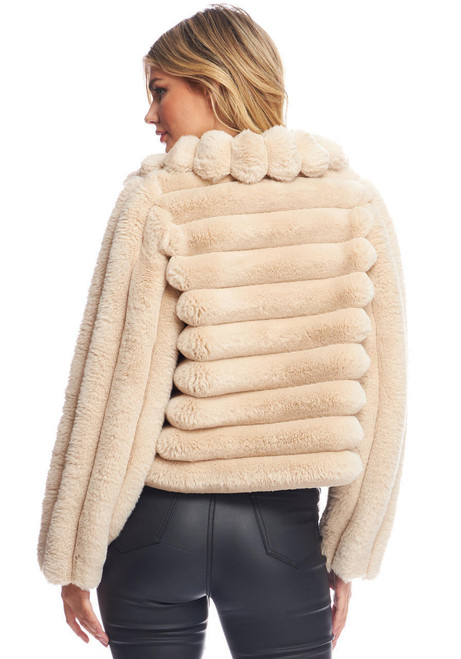 Champagne Faux Fur Soho Zip Jacket   Champagne Faux Fur Soho Zip Jacket