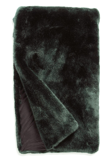Couture Collection Emerald Mink Faux Fur Throws   Couture Collection Emerald Mink Faux Fur Throws