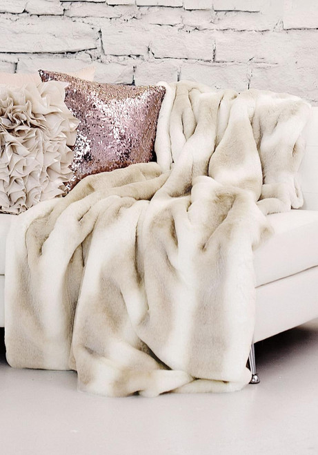 Couture Collection Iced Mink Faux Fur Throws   Couture Collection Iced Mink Faux Fur Throws