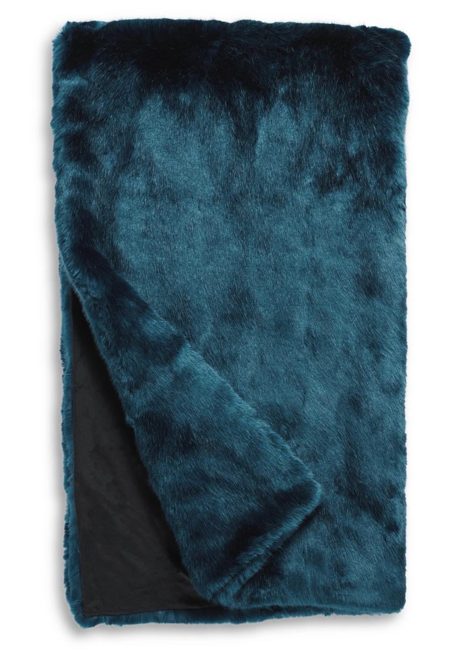 Couture Collection Sapphire Mink Faux Fur Throws   Couture Collection Sapphire Mink Faux Fur Throws