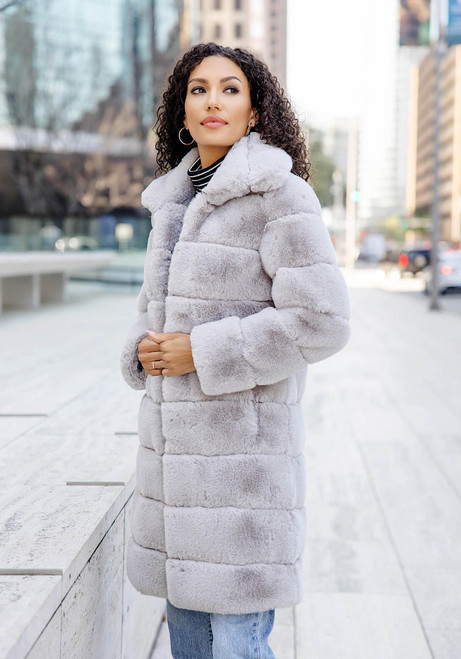 Dove Faux Fur Tres Chic Mink Stroller Coat   Dove Faux Fur Tres Chic Mink Stroller Coat