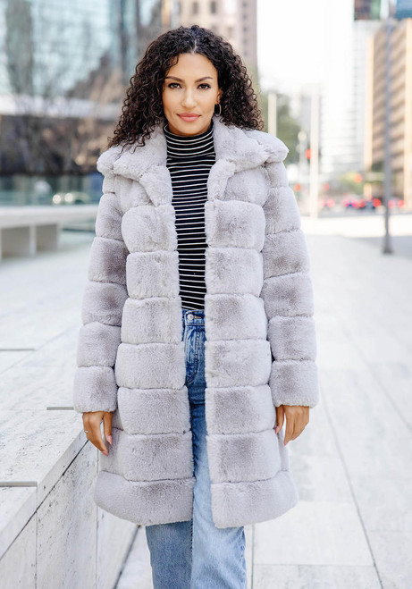 Dove Faux Fur Tres Chic Mink Stroller Coat   Dove Faux Fur Tres Chic Mink Stroller Coat