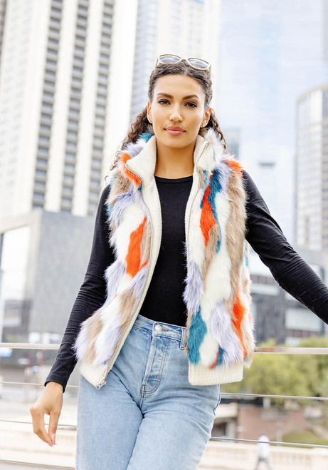 Fabulous-Furs Apres Ski Faux Fur Zip Vest  Fabulous-Furs Apres Ski Faux Fur Zip Vest