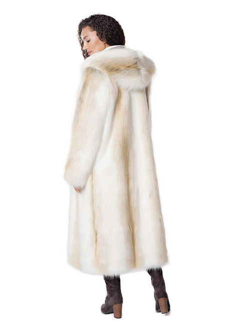 Fabulous-Furs Arctic Fox Hooded Full-Length Faux Fur Coat  Fabulous-Furs Arctic Fox Hooded Full-Length Faux Fur Coat