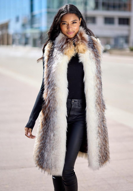 Fabulous-Furs Arctic Wolf Faux Fur Stroller Vest  Fabulous-Furs Arctic Wolf Faux Fur Stroller Vest