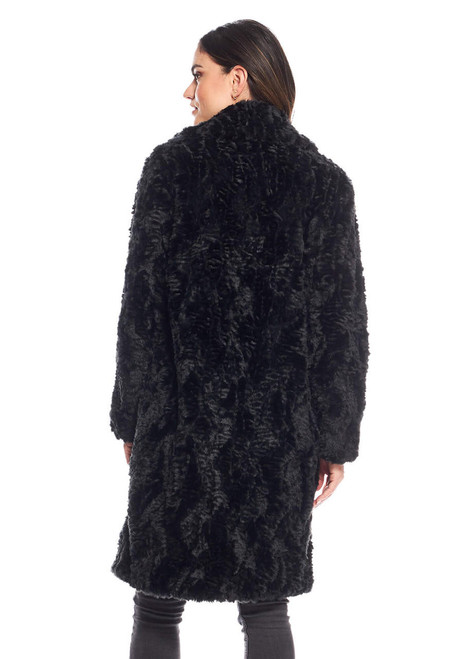 Fabulous-Furs Black Faux Fur Everywhere Persian Lamb Knee-Length Coat  Fabulous-Furs Black Faux Fur Everywhere Persian Lamb Knee-Length Coat
