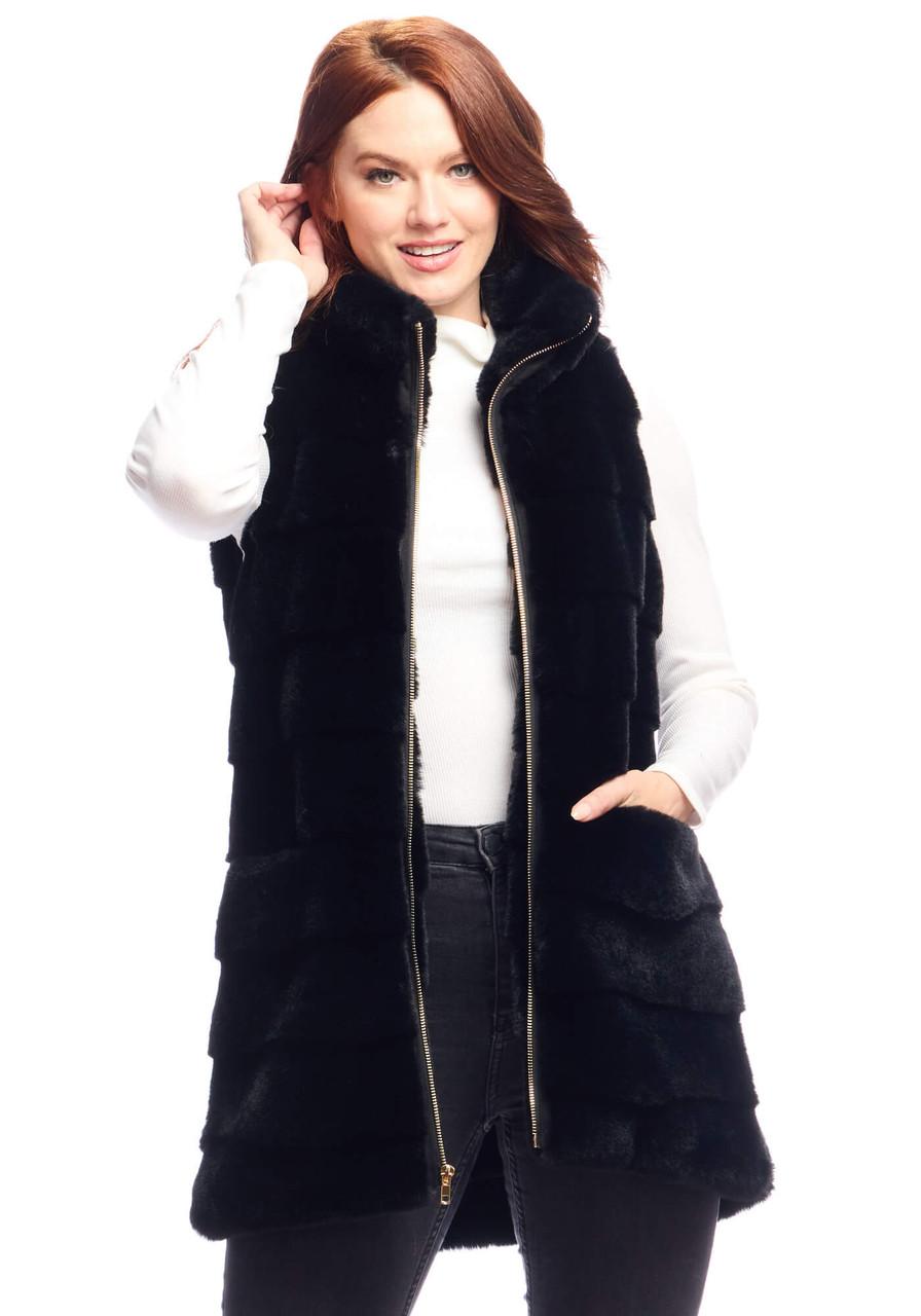 Fabulous-Furs Black Faux Fur Weekender Vest  Fabulous-Furs Black Faux Fur Weekender Vest