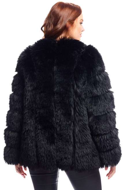 Fabulous-Furs Black Fox Faux Fur Avante Coat  Fabulous-Furs Black Fox Faux Fur Avante Coat