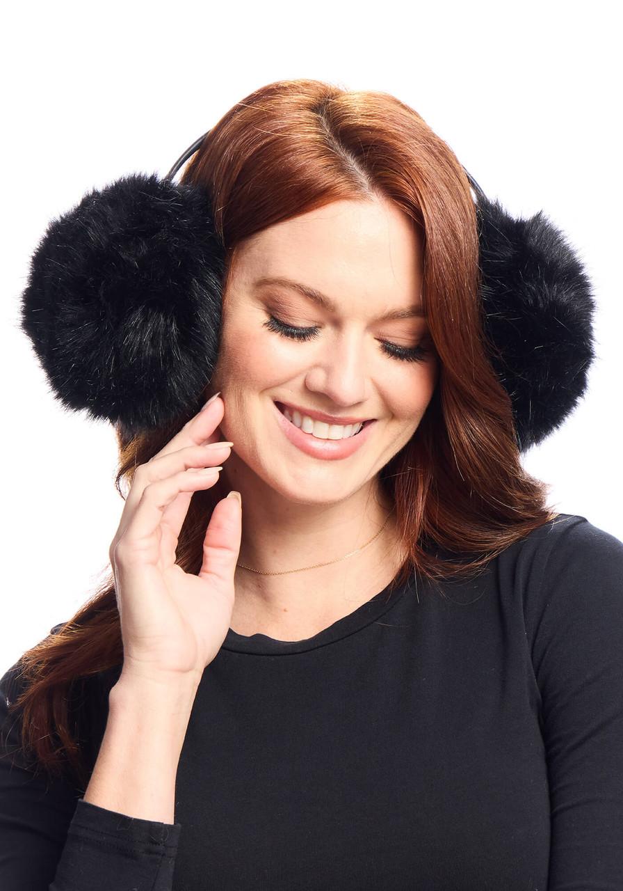 Fabulous-Furs Black Fox Faux Fur Earmuffs  Fabulous-Furs Black Fox Faux Fur Earmuffs