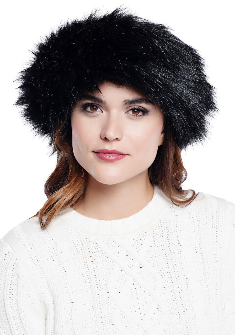 Fabulous-Furs Black Fox Faux Fur Halo Headband  Fabulous-Furs Black Fox Faux Fur Halo Headband