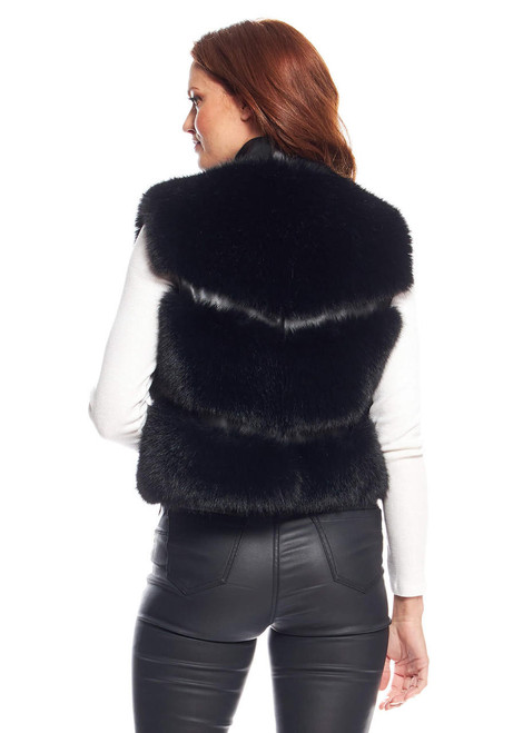 Fabulous-Furs Black Fox Faux Fur La Moda Vest  Fabulous-Furs Black Fox Faux Fur La Moda Vest