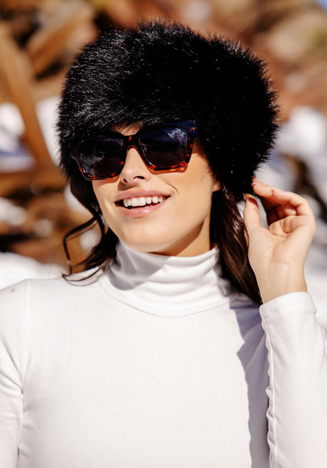 Fabulous-Furs Black Fox Faux Fur Russian Style Hat  Fabulous-Furs Black Fox Faux Fur Russian Style Hat