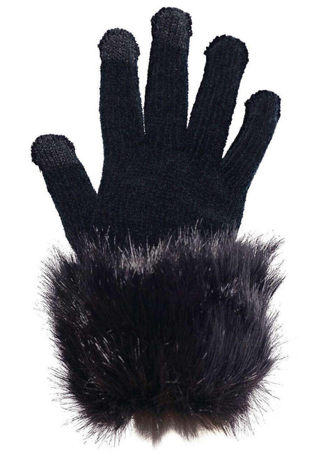 Fabulous-Furs Black Fox Faux Fur-Trimmed Tech Gloves Fabulous-Furs Black Fox Faux Fur-Trimmed Tech Gloves