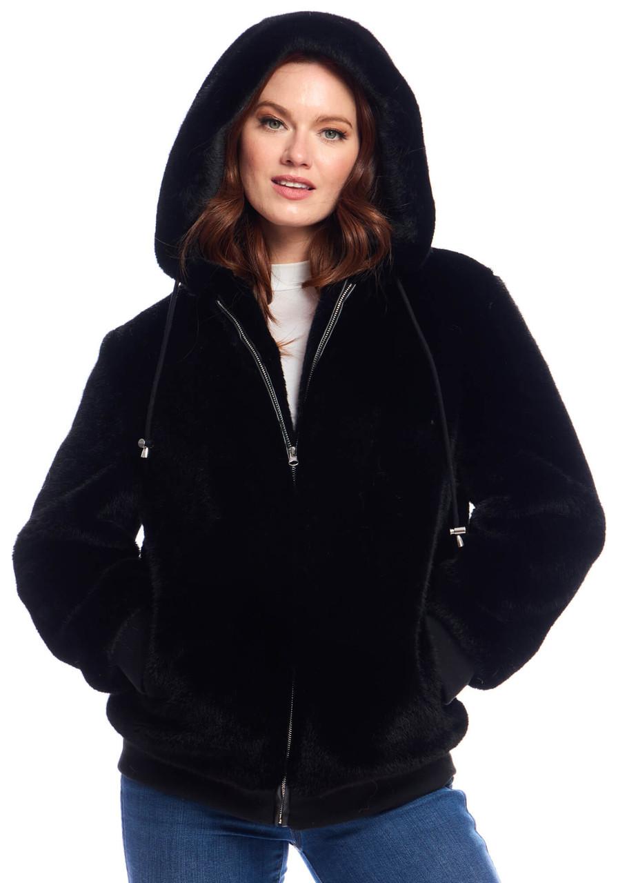 Fabulous-Furs Black Mink Faux Fur Ski Club Parka  Fabulous-Furs Black Mink Faux Fur Ski Club Parka