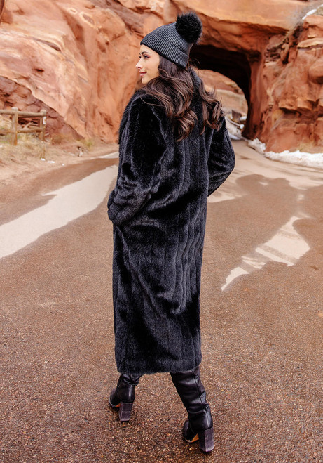 Fabulous-Furs Black Mink Signature Full-Length Faux Fur Coat  Fabulous-Furs Black Mink Signature Full-Length Faux Fur Coat