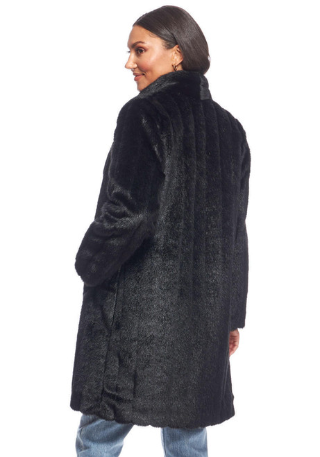 Fabulous-Furs Black Mink Signature Knee-Length Faux Fur Coat  Fabulous-Furs Black Mink Signature Knee-Length Faux Fur Coat