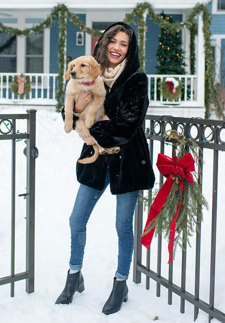 Fabulous-Furs Black Sheared Beaver Hooded Faux Fur Anorak Coat  Fabulous-Furs Black Sheared Beaver Hooded Faux Fur Anorak Coat