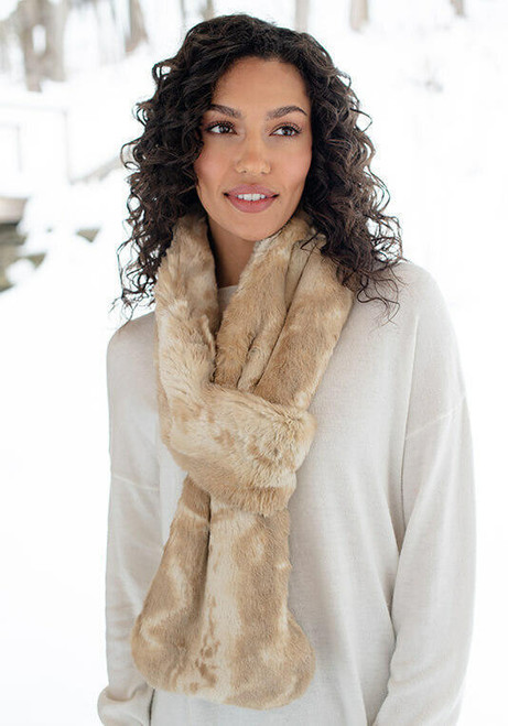 Fabulous-Furs Blonde Mink Faux Fur Loop Scarf  Fabulous-Furs Blonde Mink Faux Fur Loop Scarf