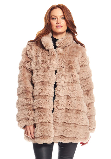 Fabulous-Furs Camel Faux Fur Rainier Reversible Mink Coat  Fabulous-Furs Camel Faux Fur Rainier Reversible Mink Coat