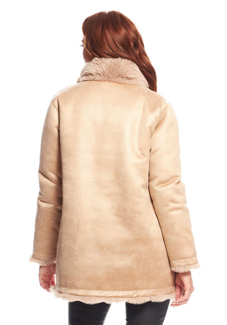 Fabulous-Furs Camel Faux Fur Rainier Reversible Mink Coat  Fabulous-Furs Camel Faux Fur Rainier Reversible Mink Coat