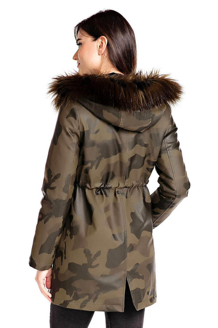 Fabulous-Furs Camo Anorak With Faux Fur-Trimmed Hood 