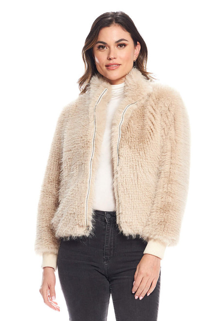 Fabulous-Furs Champagne Fox Faux Fur Parkside Bomber Jacket  Fabulous-Furs Champagne Fox Faux Fur Parkside Bomber Jacket