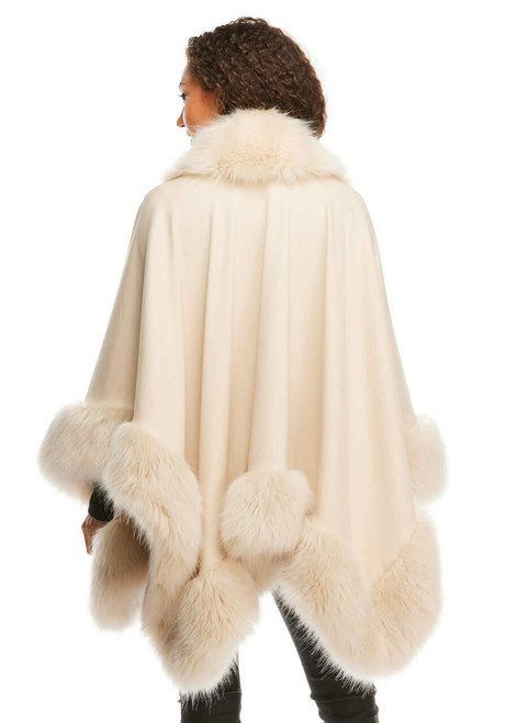 Fabulous-Furs Champagne Fox Faux Fur-Trimmed Shawl  Fabulous-Furs Champagne Fox Faux Fur-Trimmed Shawl