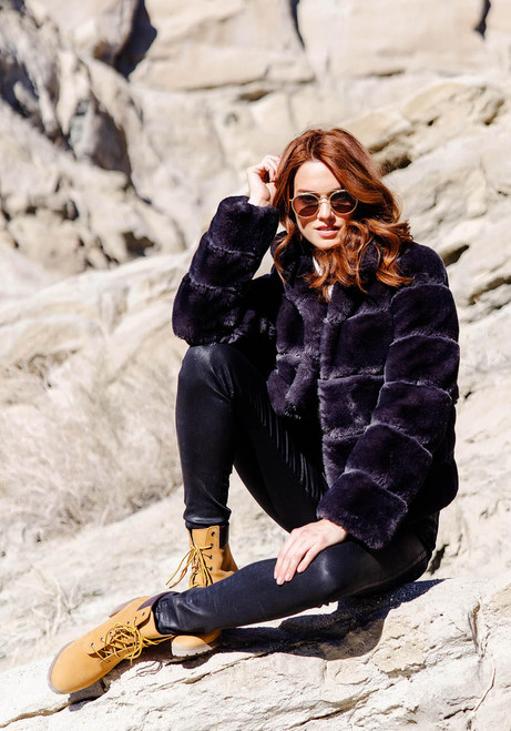 Fabulous-Furs Charcoal Faux Fur Posh Jacket  Fabulous-Furs Charcoal Faux Fur Posh Jacket