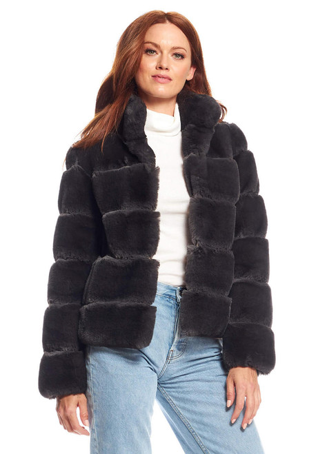 Fabulous-Furs Charcoal Faux Fur Posh Jacket  Fabulous-Furs Charcoal Faux Fur Posh Jacket
