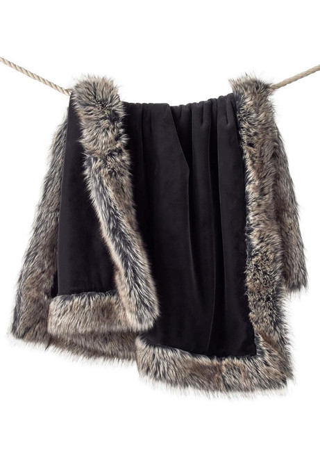 Fabulous-Furs Charcoal Faux Sheared Beaver Alpine Weighted Throw  Fabulous-Furs Charcoal Faux Sheared Beaver Alpine Weighted Throw