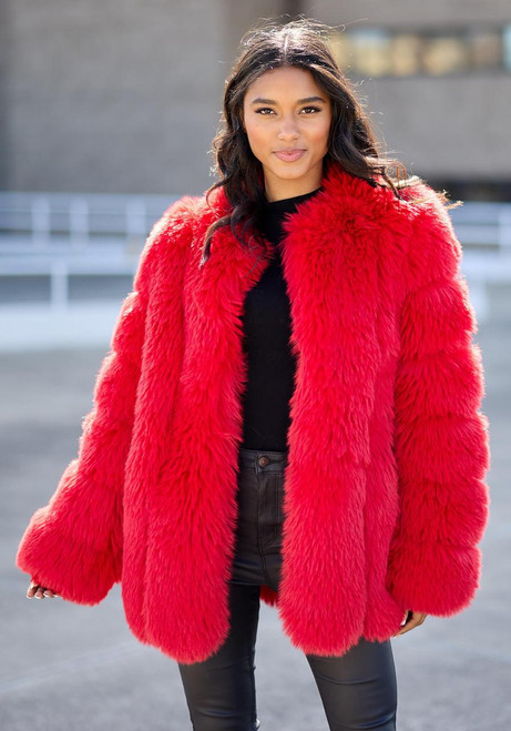 Fabulous-Furs Cherry Fox Faux Fur Avante Coat  Fabulous-Furs Cherry Fox Faux Fur Avante Coat
