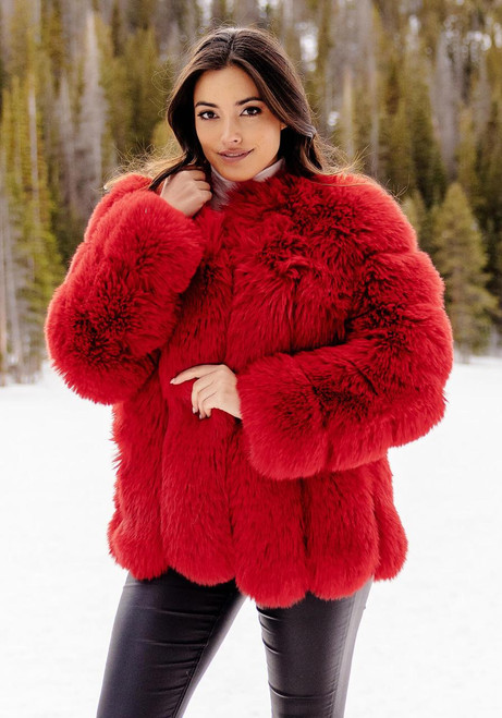 Fabulous-Furs Cherry Fox Faux Fur Avante Coat  Fabulous-Furs Cherry Fox Faux Fur Avante Coat