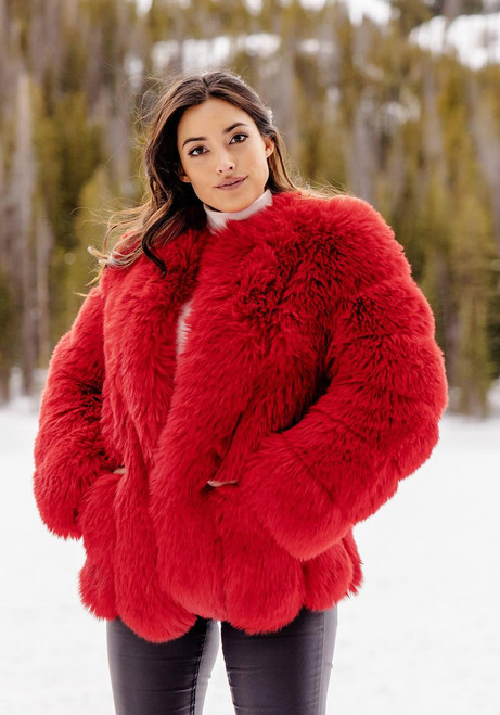 Fabulous-Furs Cherry Fox Faux Fur Avante Coat  Fabulous-Furs Cherry Fox Faux Fur Avante Coat