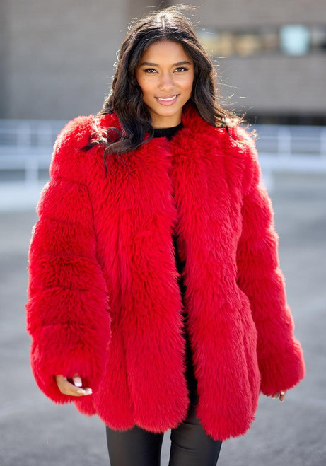 Fabulous-Furs Cherry Fox Faux Fur Avante Coat  Fabulous-Furs Cherry Fox Faux Fur Avante Coat