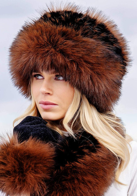 Fabulous-Furs Chocolate Fox Faux Fur Cossack-Style Hat  Fabulous-Furs Chocolate Fox Faux Fur Cossack-Style Hat