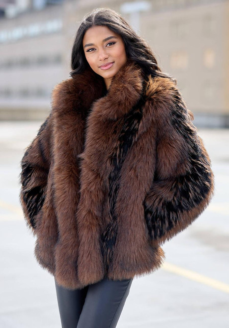 Fabulous-Furs Chocolate Fox Faux Fur Foxy Favorite Jacket  Fabulous-Furs Chocolate Fox Faux Fur Foxy Favorite Jacket