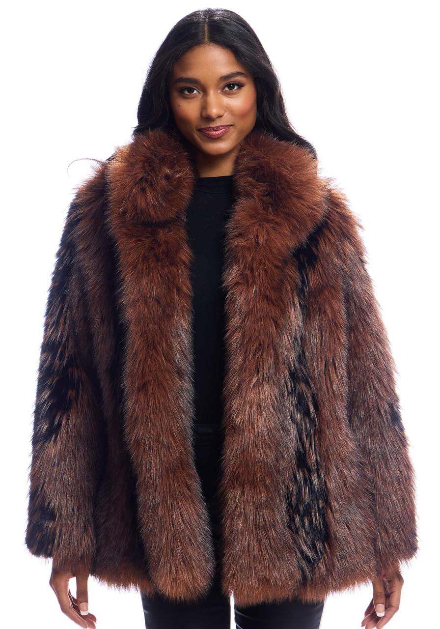 Fabulous-Furs Chocolate Fox Faux Fur Foxy Favorite Jacket 