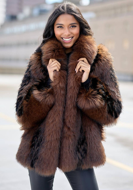 Fabulous-Furs Chocolate Fox Faux Fur Foxy Favorite Jacket  Fabulous-Furs Chocolate Fox Faux Fur Foxy Favorite Jacket