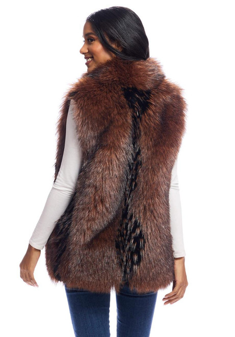 Fabulous-Furs Chocolate Fox Faux Fur Hook Vest  Fabulous-Furs Chocolate Fox Faux Fur Hook Vest
