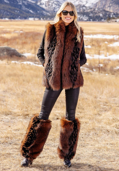 Fabulous-Furs Chocolate Fox Faux Fur Legwarmers  Fabulous-Furs Chocolate Fox Faux Fur Legwarmers